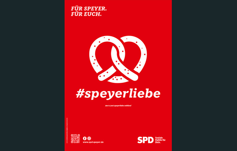 Plakat Brezel - Kampagne für SPD Speyer Kommunalwahl 2024