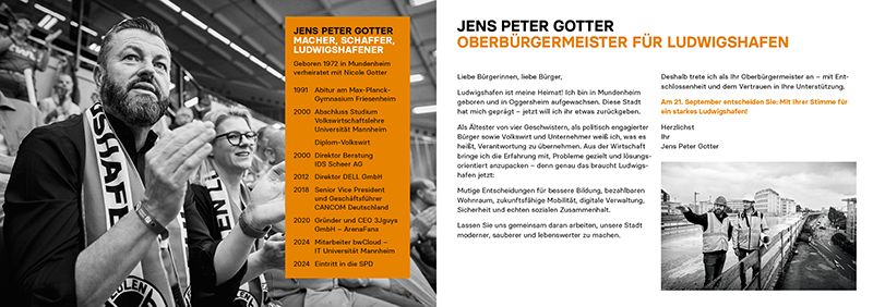 Bildmaterial zur Kampagne für Jens Peter Gotter zur OB-Wahl in Ludwigshafen 2025