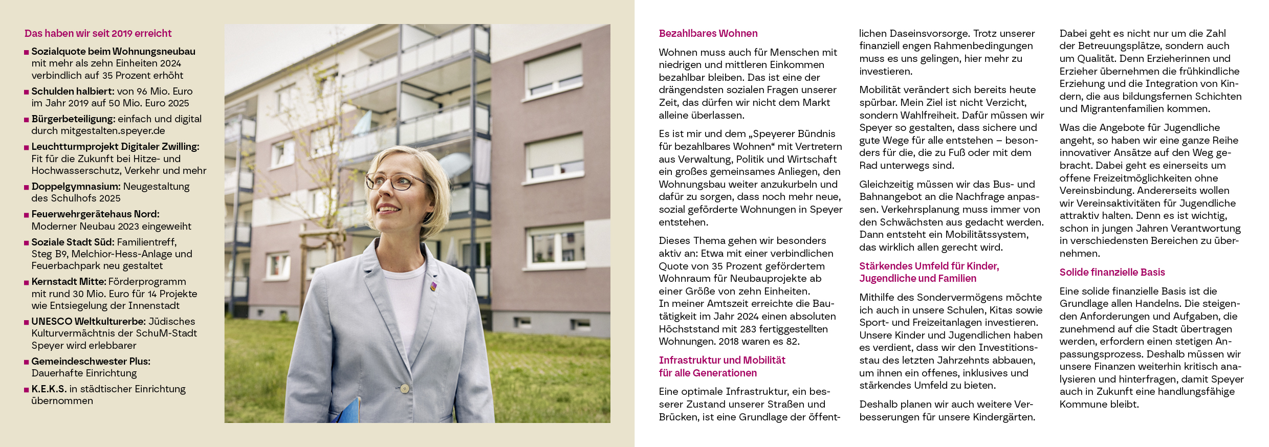 Bildmaterial zur Kampagne für Stefanie Seiler zur OB-Wahl in Speyer 2026