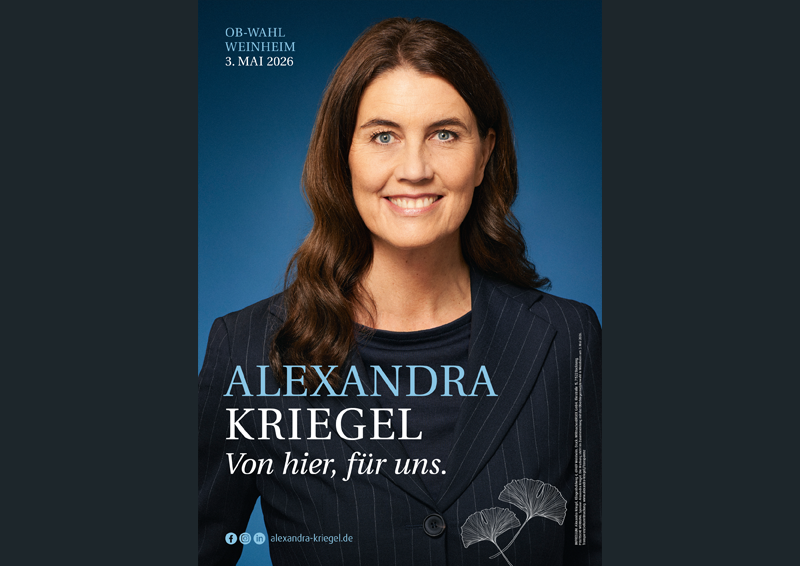 Bildmaterial zur Kampagne für Alexandra Kriegel zur OB-Wahl in Weinheim 2026