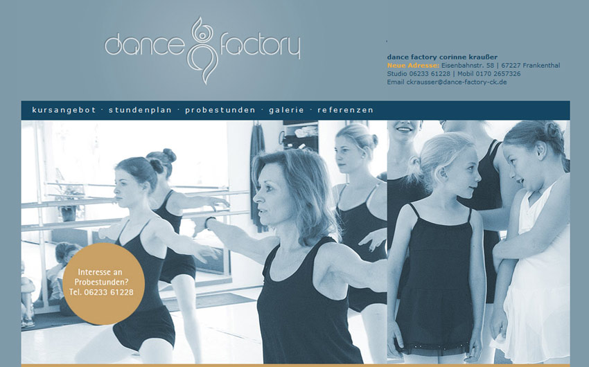 Website Dance Factory Corinne Kraußer