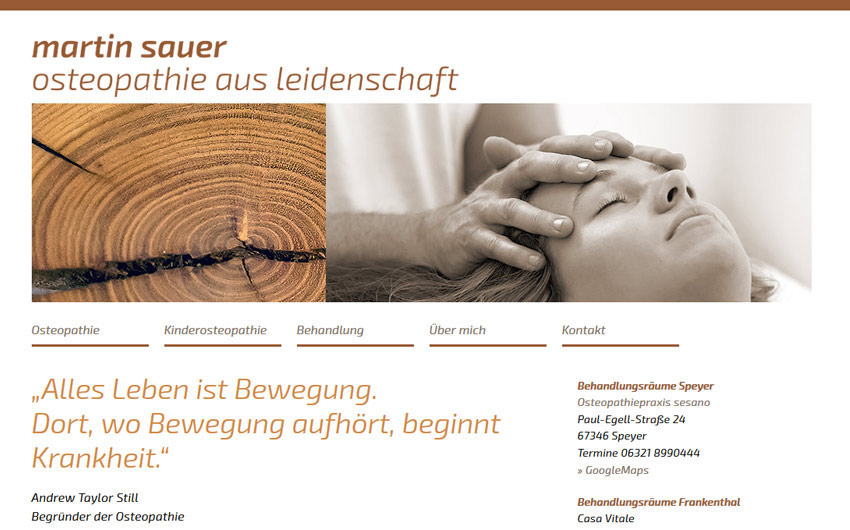 Website Martin Sauer Osteopathie